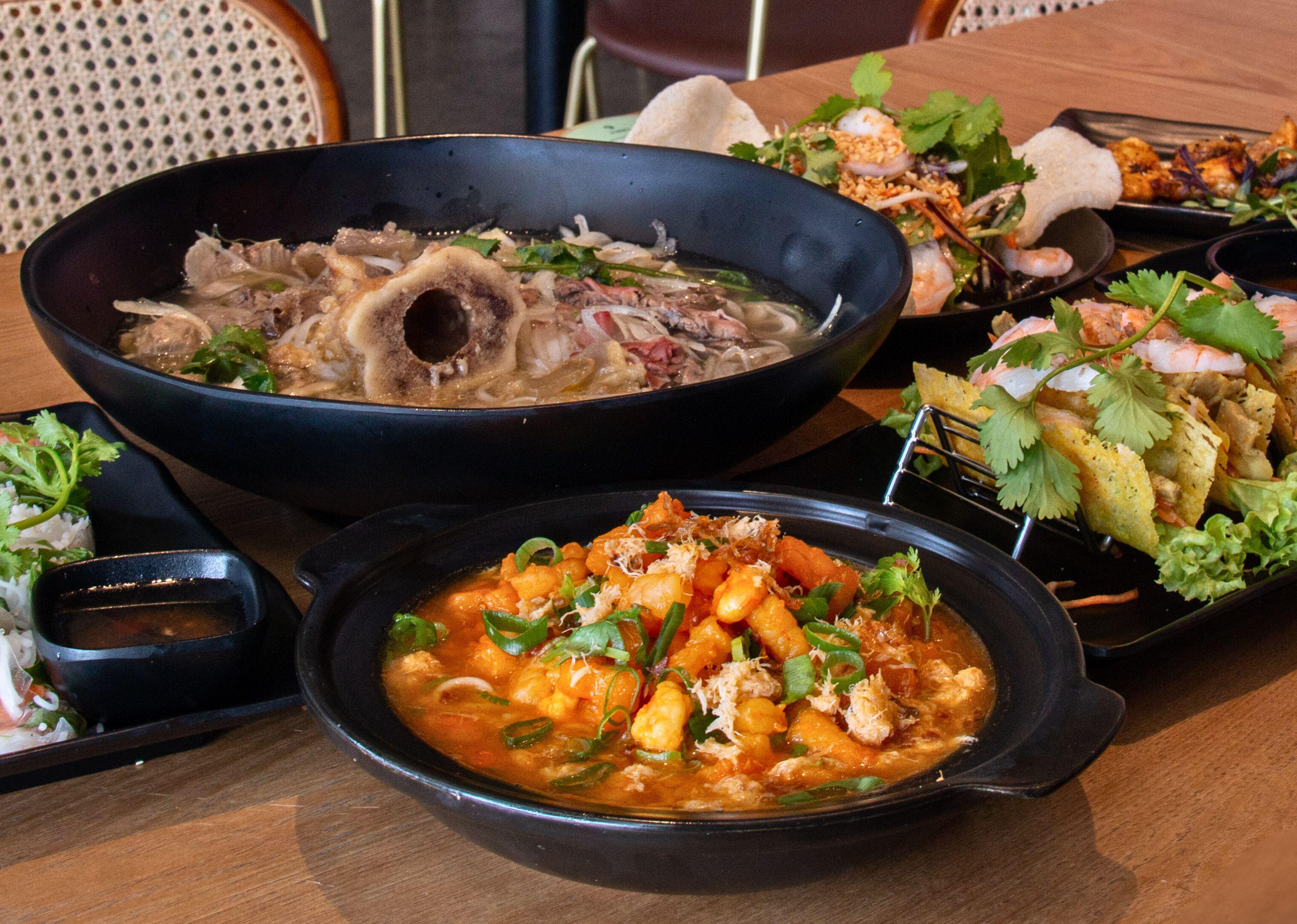 Saigon Commune - Aunty Nguyen’s Banh Canh Tom Cua (shrimp and crab noodles) group pic