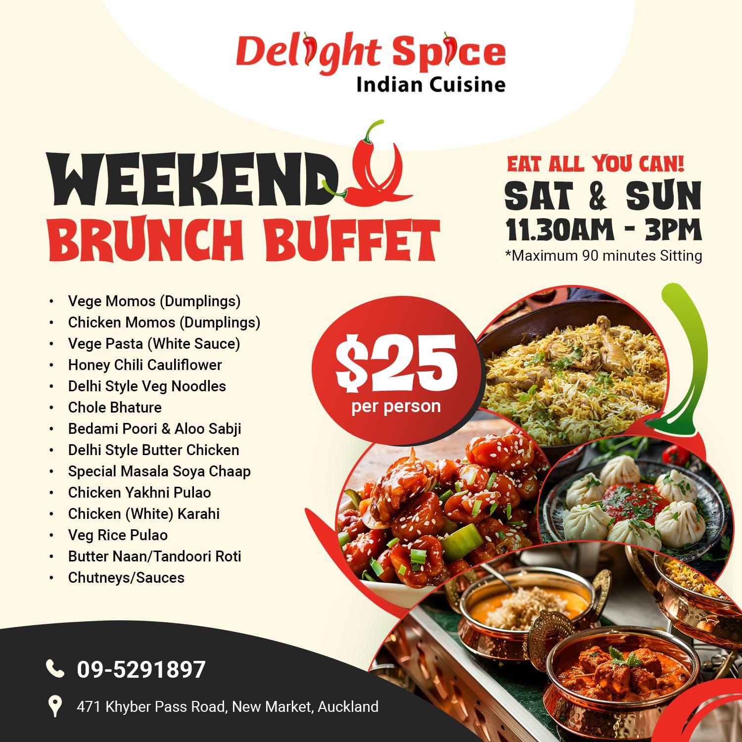 Delight Spice Weekend Brunch Buffet Menu